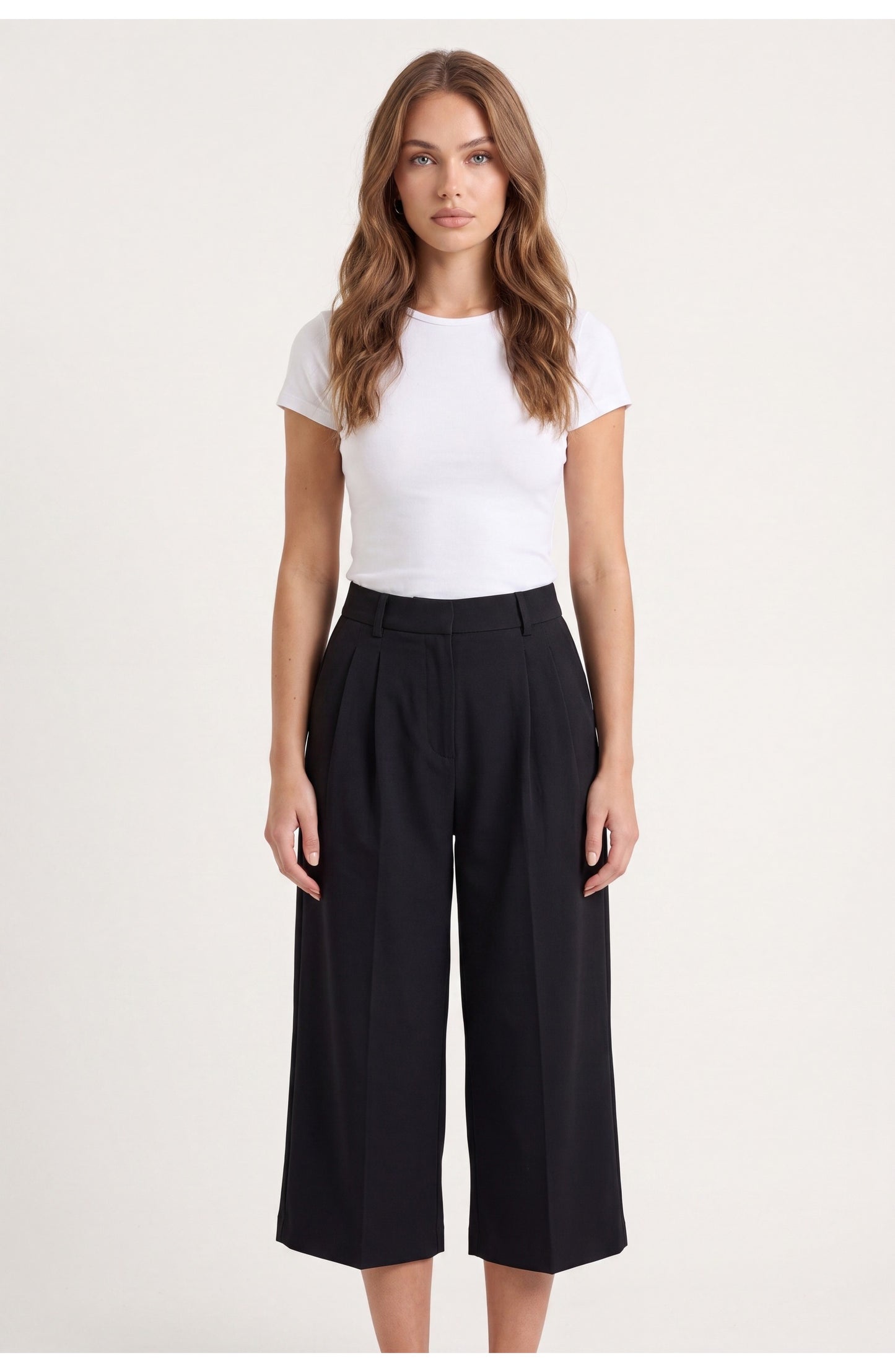 Women's Pleated Culottes | High Waist | Cropped Length