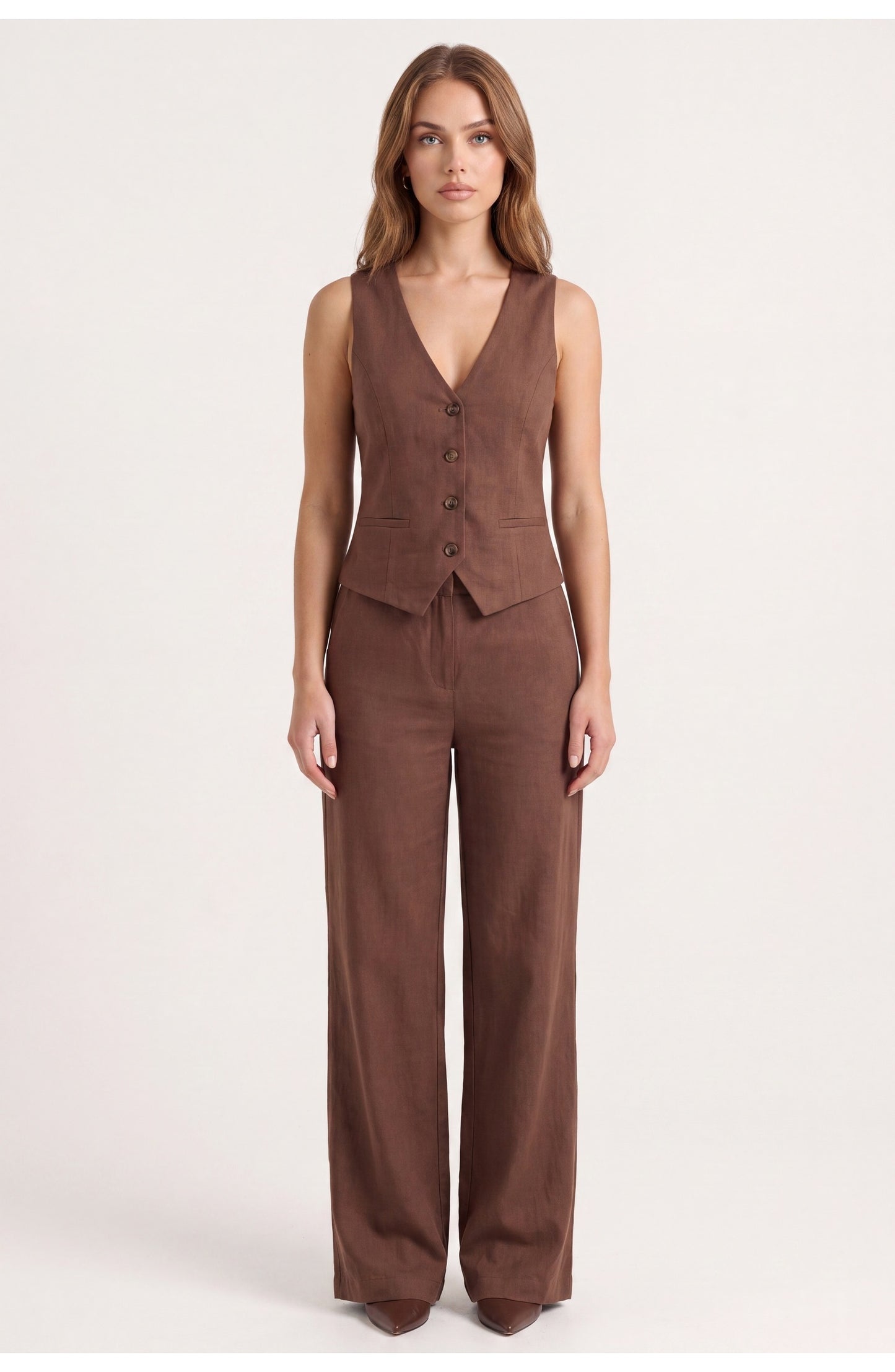 Women's Vest Co-ord Set | Tailored Waistcoat | Wide-Leg Trousers