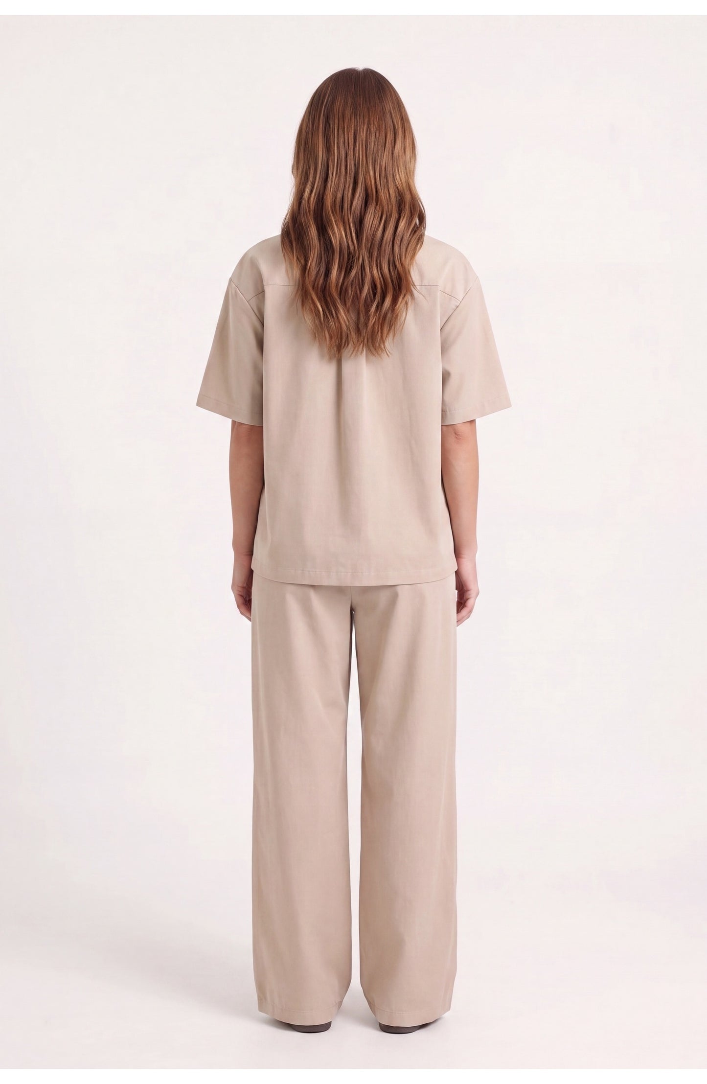 Women's Relaxed Co-ord Set | Short-Sleeve Shirt | Wide-Leg Trousers