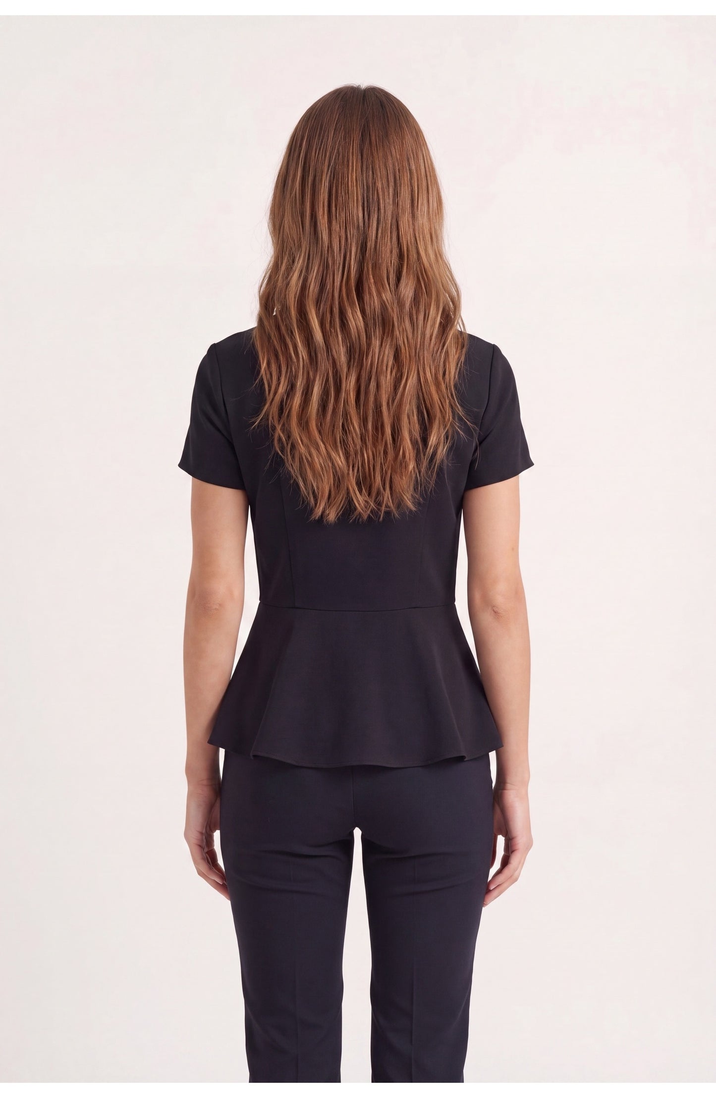 Women's Peplum Blouse | V-Neck | Short Sleeves