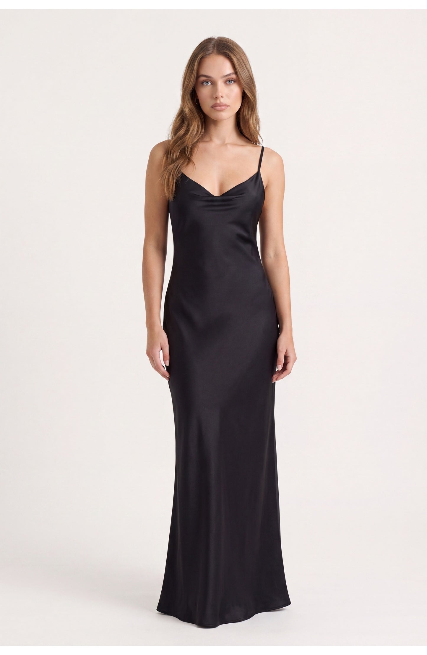 Women's Slip Maxi Dress | Cowl V-Neck | Adjustable Straps