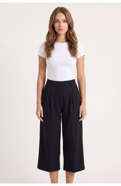 Women's Pleated Culottes | High Waist | Cropped Length