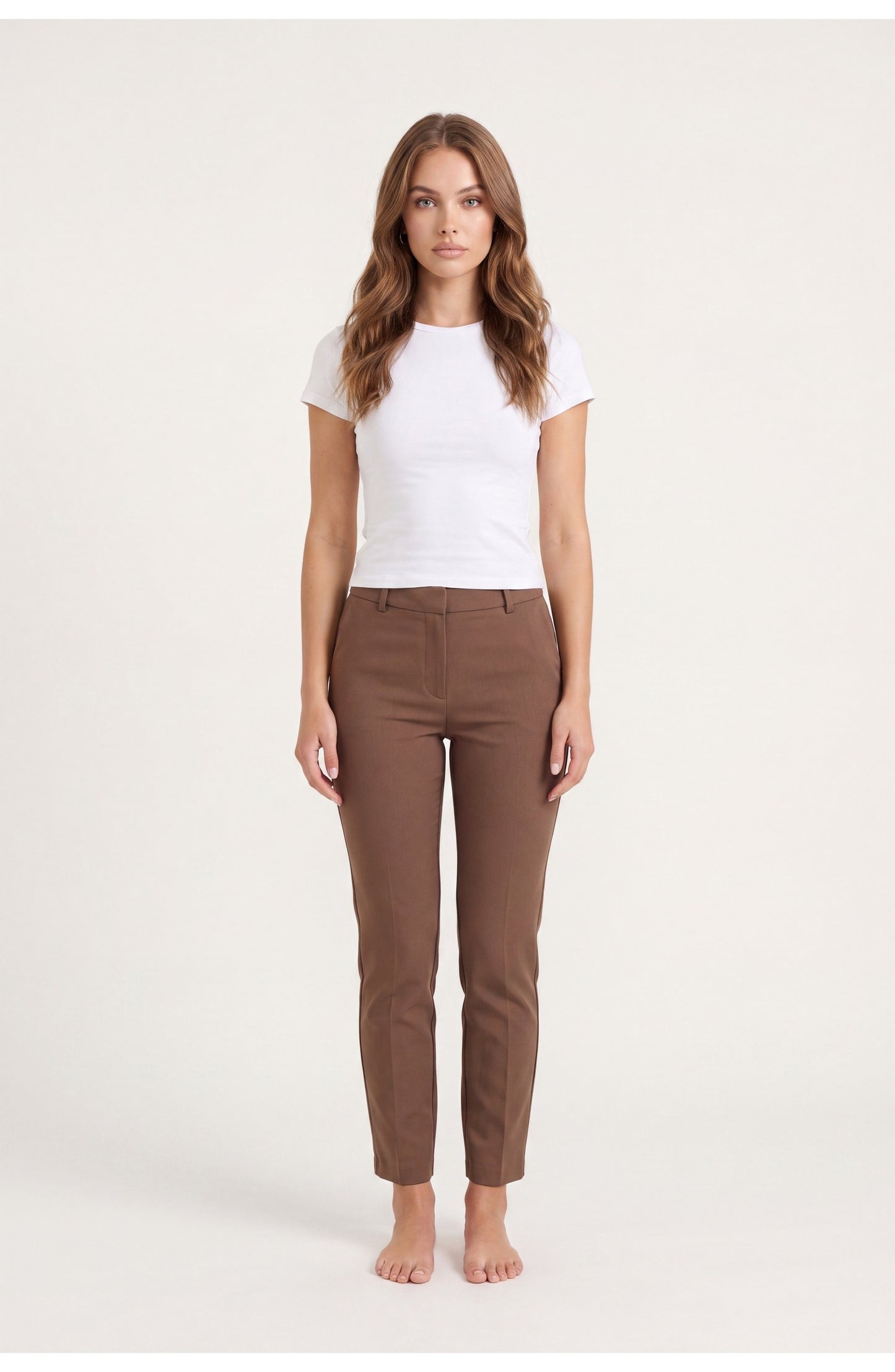 Women's Slim Trousers | High Waist | Ankle Length