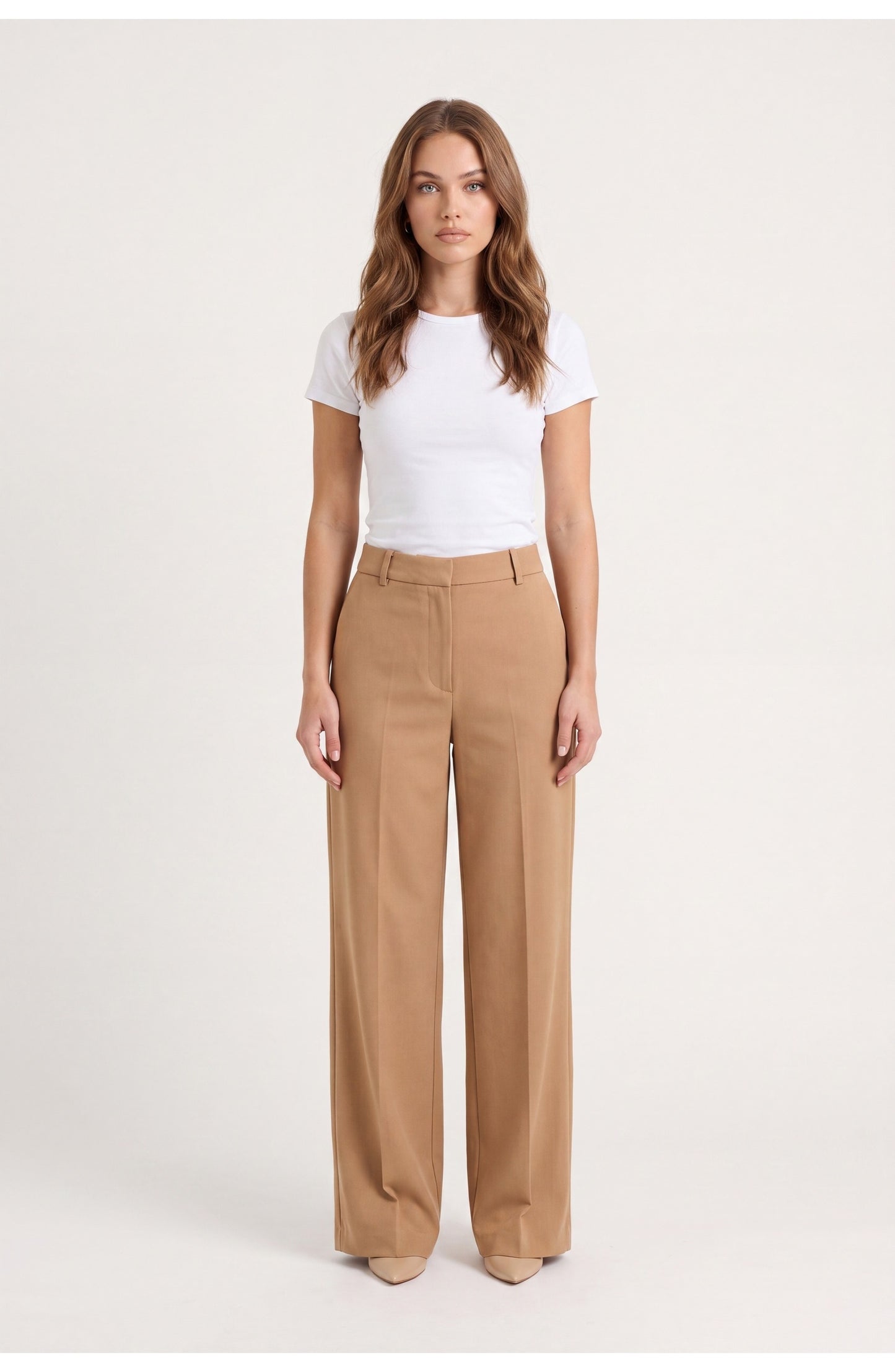 Women's Wide-Leg Trousers | High Waist | Pressed Crease
