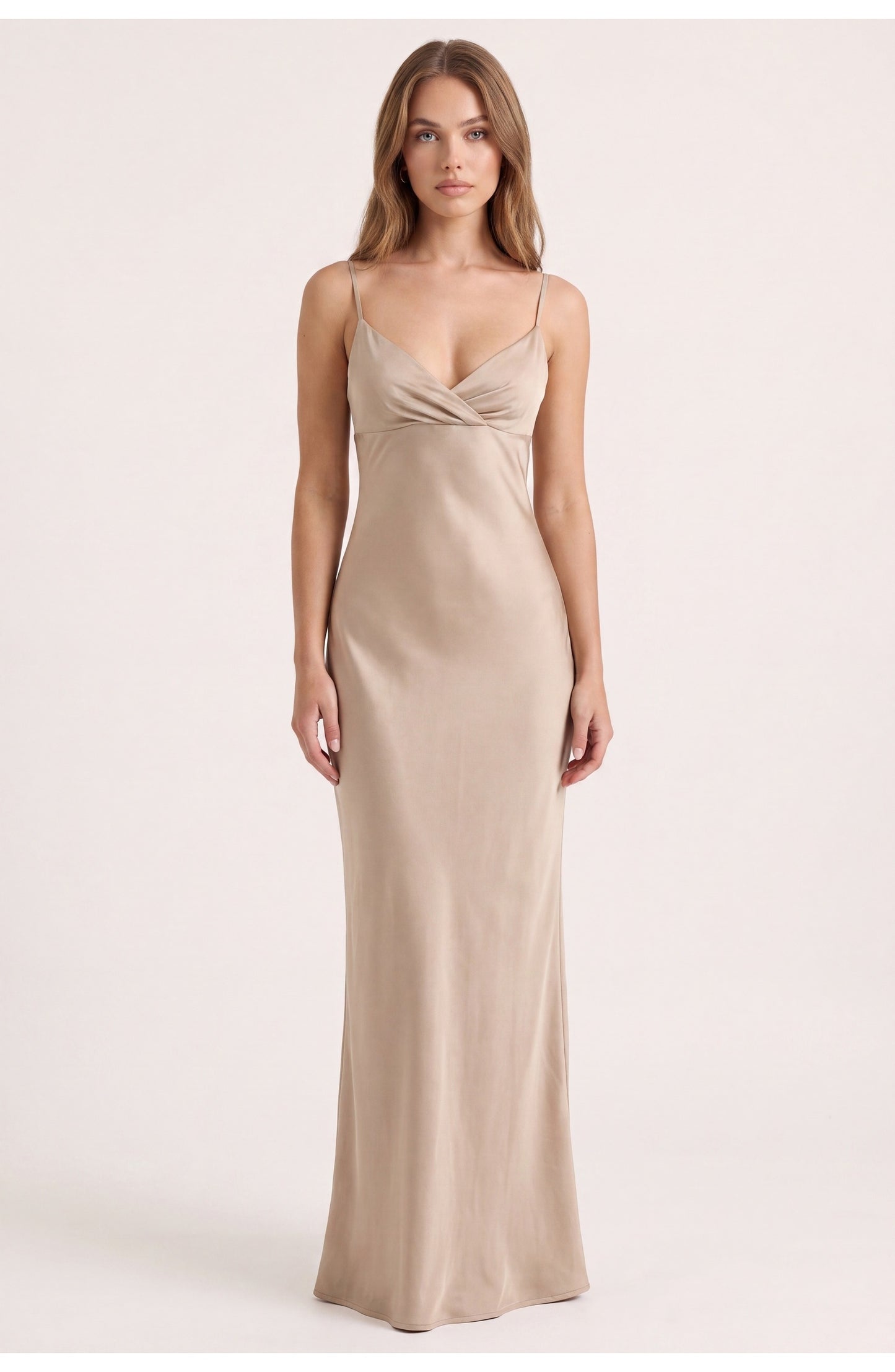 Women's Slip Maxi Dress | Cowl V-Neck | Adjustable Straps