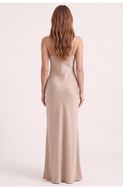 Women's Slip Maxi Dress | Cowl V-Neck | Adjustable Straps
