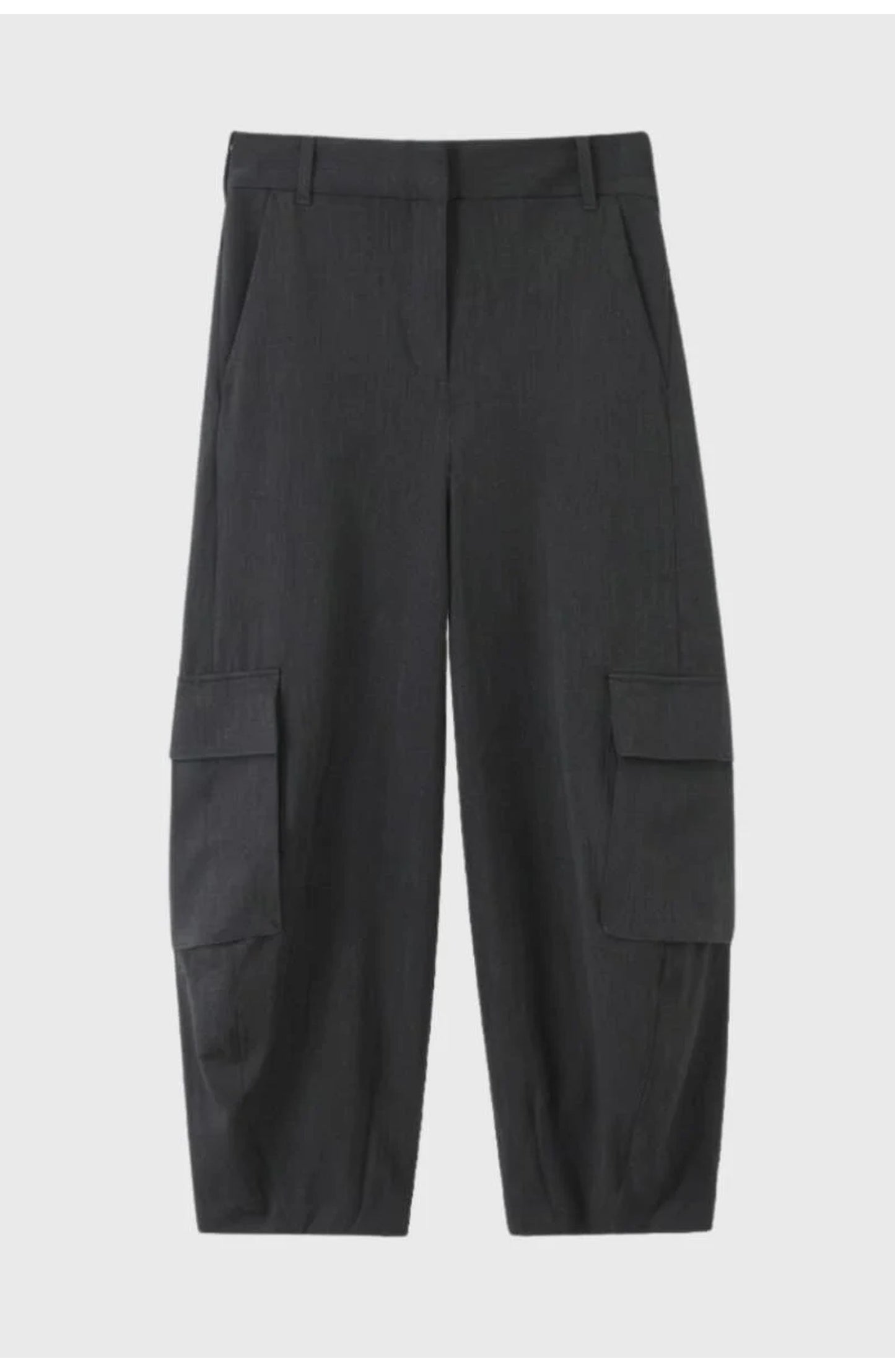 Women's High-Waist Cargo Trousers | Oversized Side Pockets | Tapered Leg