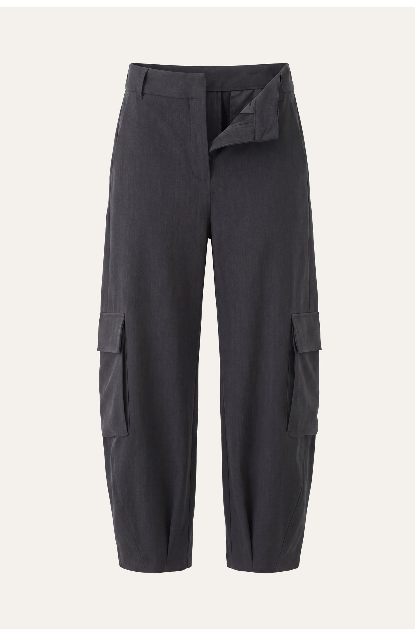 Women's High-Waist Cargo Trousers | Oversized Side Pockets | Tapered Leg