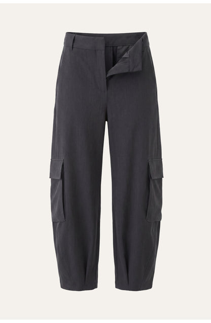 Women's High-Waist Cargo Trousers | Oversized Side Pockets | Tapered Leg