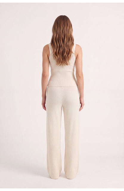 Women's Co-ord Set | Ribbed Tank Top | Wide-Leg Trousers