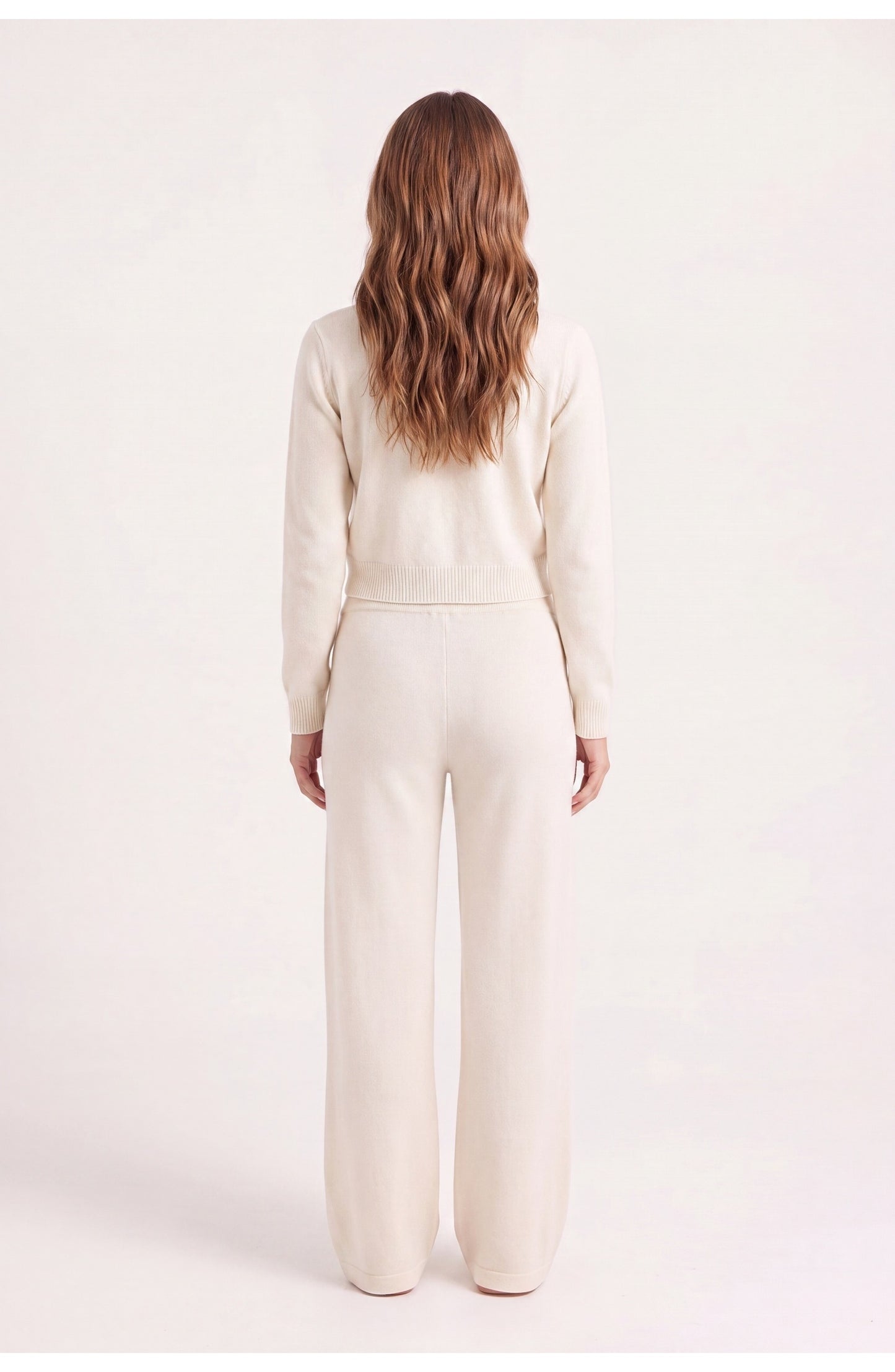 Women's Knit Co-ord Set | Cropped Cardigan | Wide-Leg Trousers