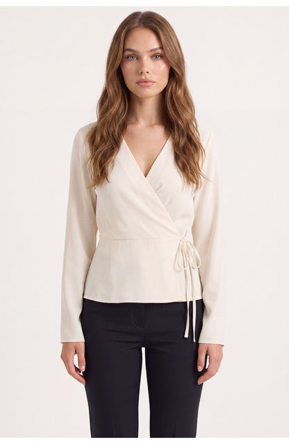 Women's Wrap Blouse | Surplice Neck | Tie Waist