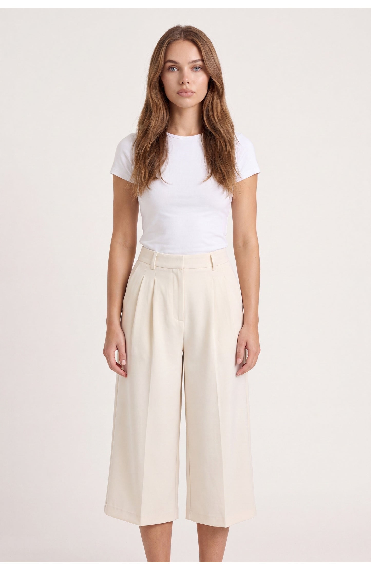 Women's Pleated Culottes | High Waist | Cropped Length