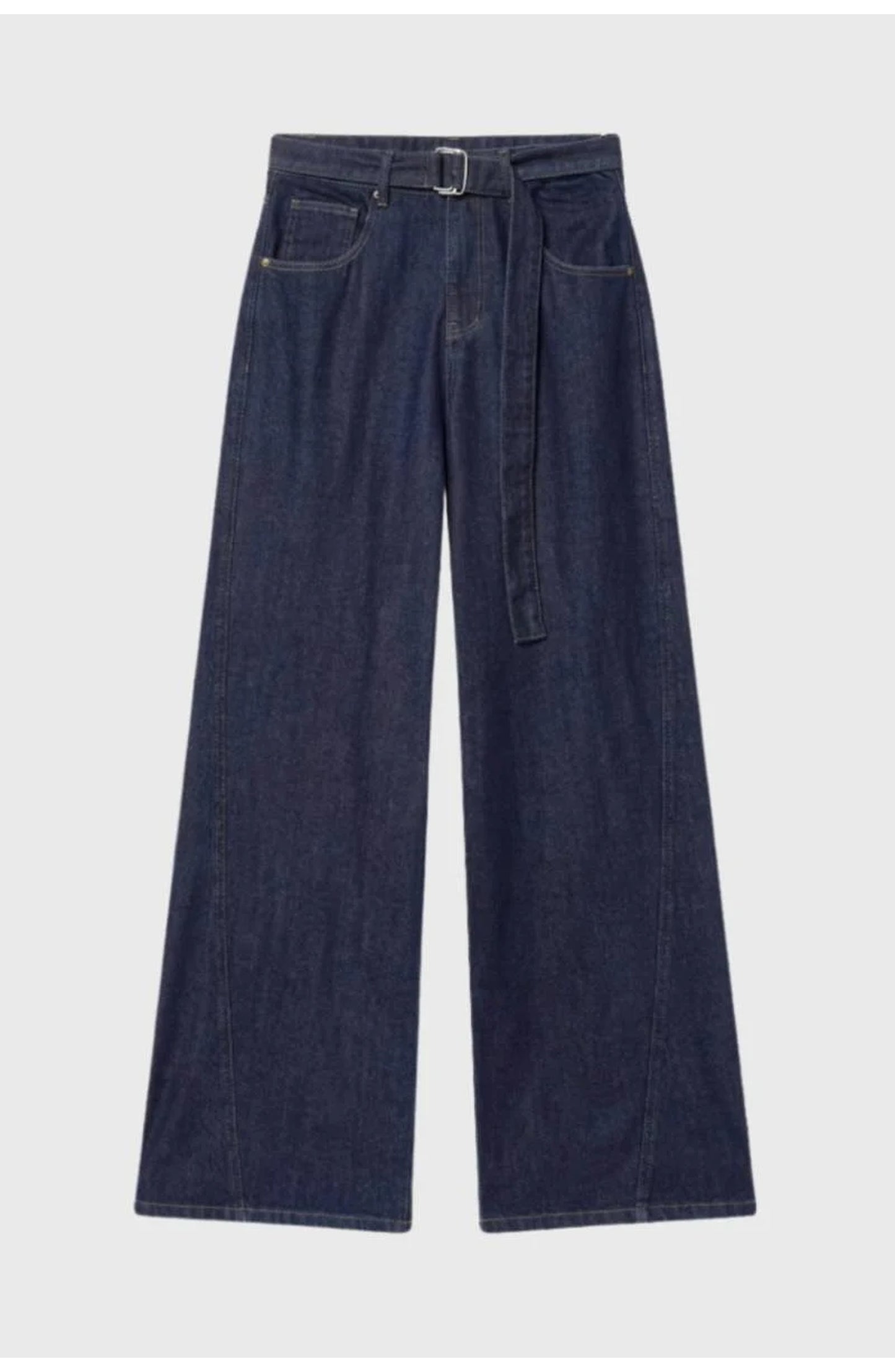 Women's High-Waist Wide-Leg Jeans | Belted Waist | Relaxed Drape