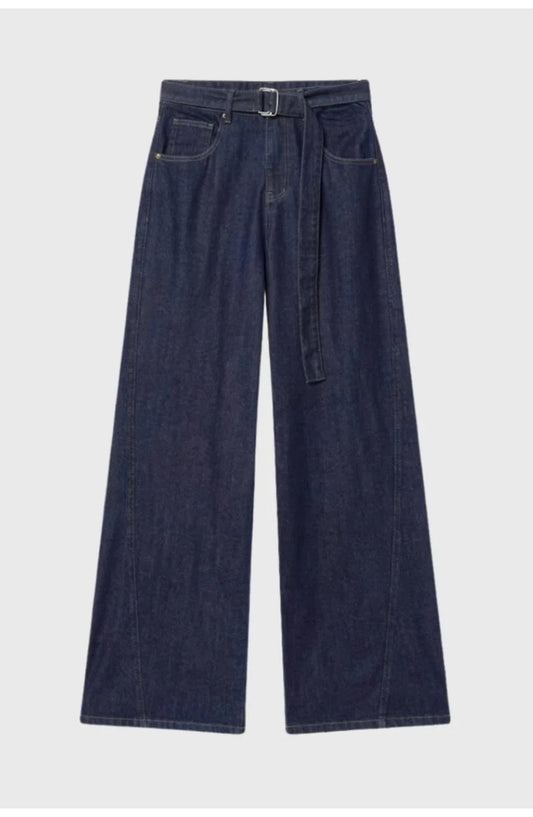 Women's High-Waist Wide-Leg Jeans | Belted Waist | Relaxed Drape