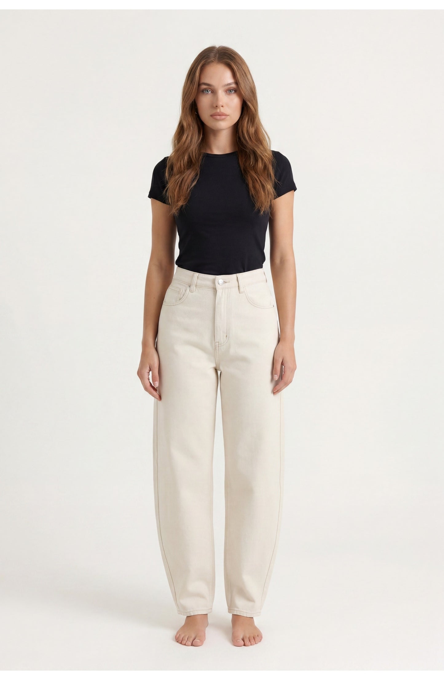 Women's Barrel-Leg Jeans | High Waist | Relaxed Fit