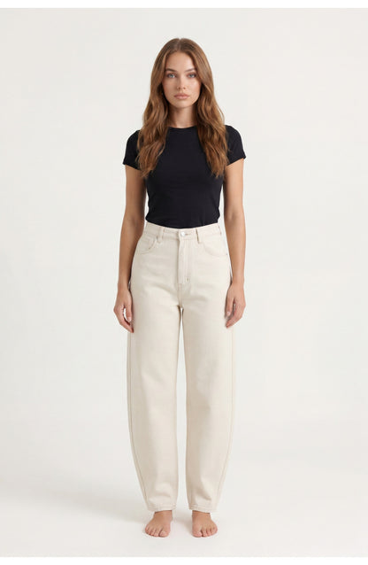 Women's Barrel-Leg Jeans | High Waist | Relaxed Fit