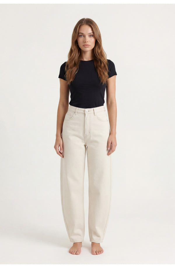 Women's Barrel-Leg Jeans | High Waist | Relaxed Fit