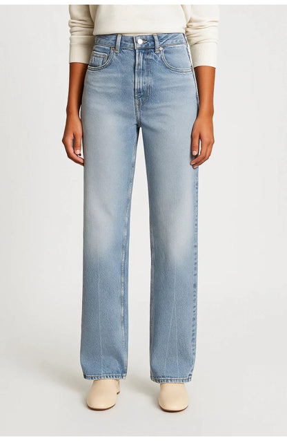 Women's High-Waist Wide-Leg Jeans | Soft Light Wash | Relaxed Flowing Cut