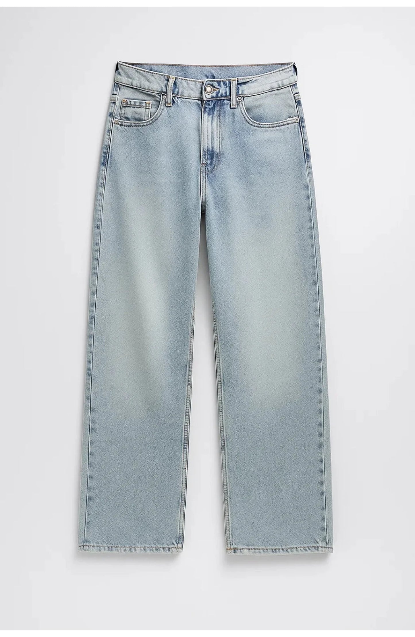 Women's High-Waist Straight-Leg Jeans | Light Blue Wash | Five-Pocket Cut