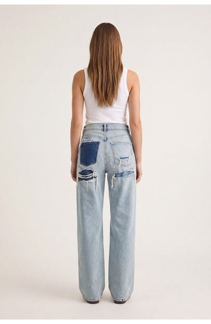 Women's High-Waist Straight-Leg Jeans | Light Blue Wash | Five-Pocket Cut