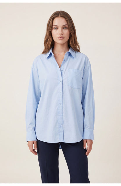 Women's Oversized Shirt | Classic Collar | Button-Down Front