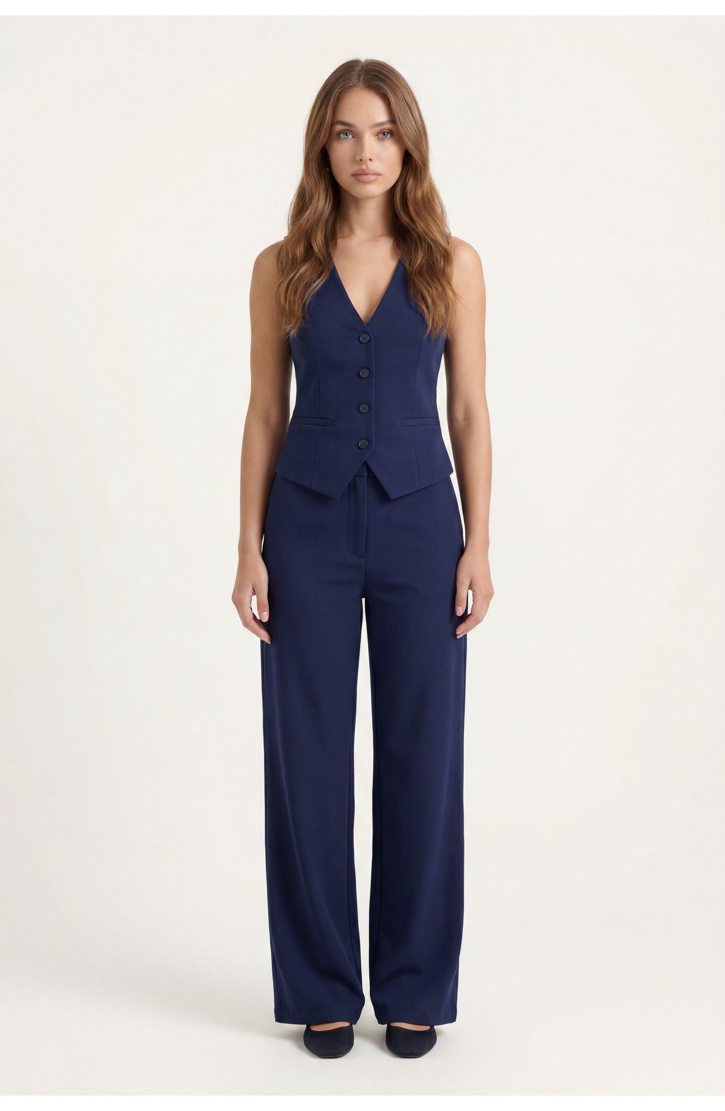 Women's Vest Co-ord Set | Tailored Waistcoat | Wide-Leg Trousers