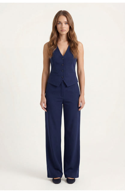 Women's Vest Co-ord Set | Tailored Waistcoat | Wide-Leg Trousers