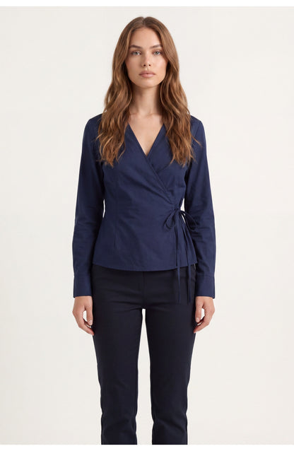 Women's Wrap Blouse | Surplice Neck | Tie Waist