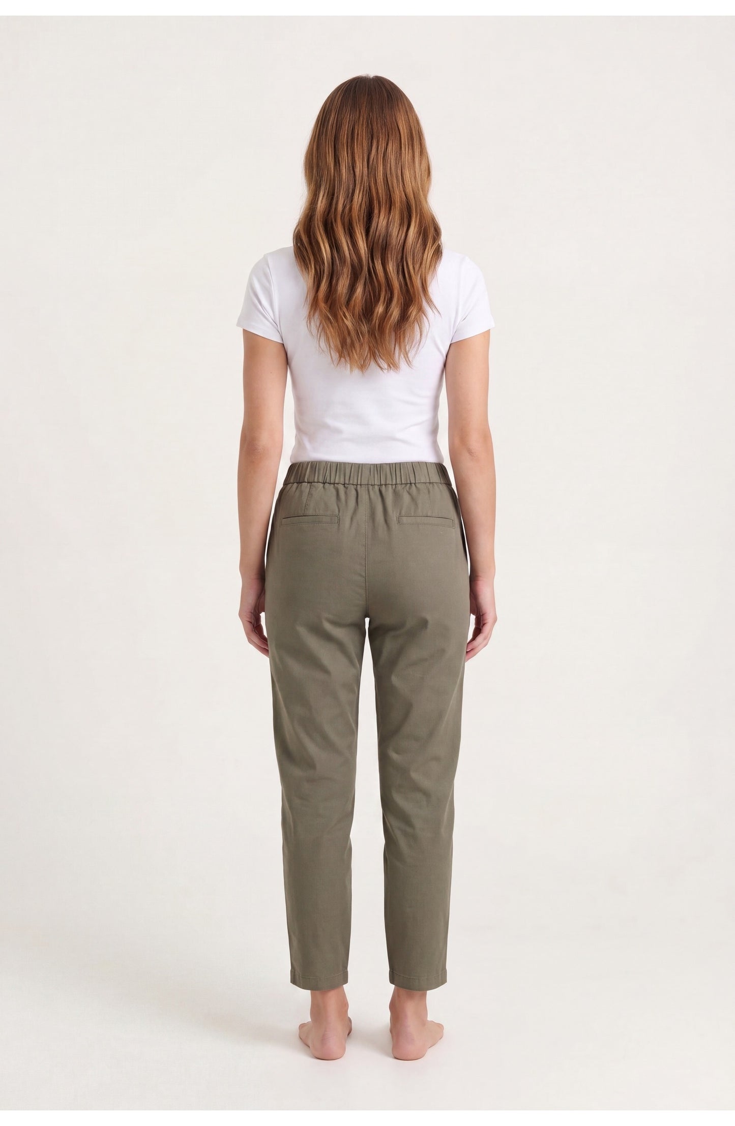 Women's Tapered Trousers | Elastic Waist | Side Pockets