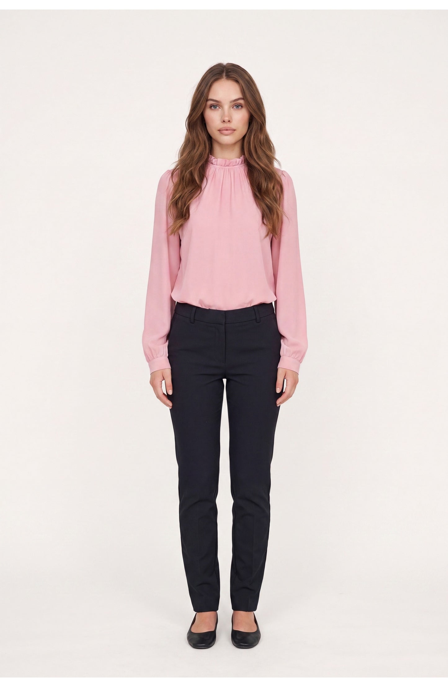 Women's Ruffle Blouse | High Neck | Long Sleeves