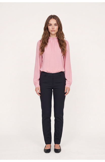 Women's Ruffle Blouse | High Neck | Long Sleeves