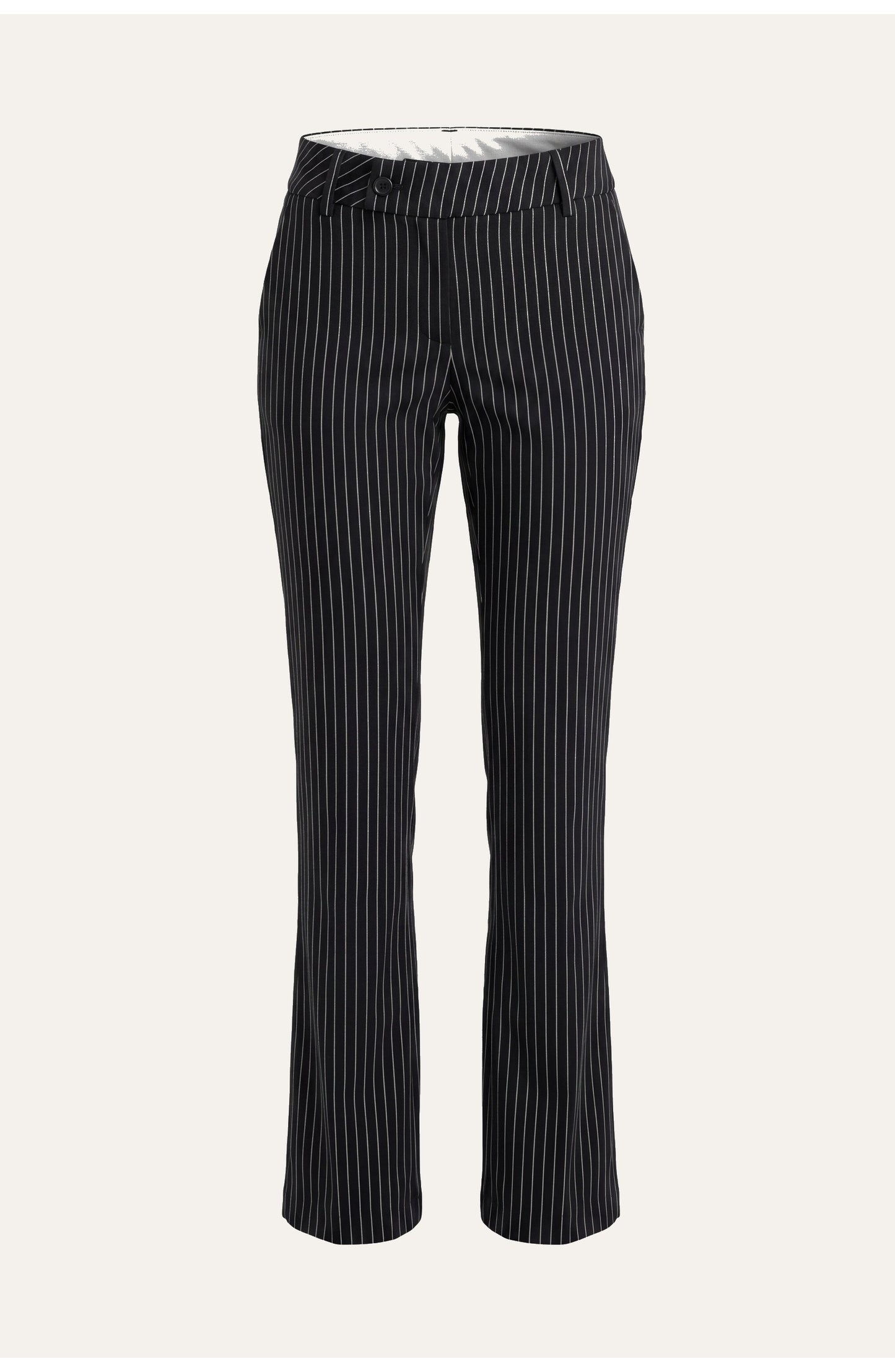 Women's High-Waist Flared Trousers | Pinstripe Pattern | Tailored Cut